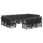 vidaXL Ensemble de canapés d'extérieur Noir et Gris foncé Polyester