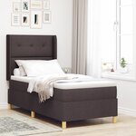 Lit box spring vidaXL avec matelas marron foncé 80x200 cm en tissu