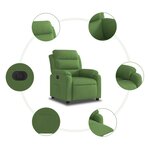 vidaXL Fauteuil inclinable électrique vert clair velours