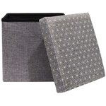 Coffre rangement pouf tissu