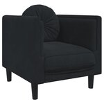 vidaXL Ensemble de canapés 3 Pièces avec coussins noir velours