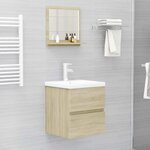 vidaXL Miroir salle de bain chêne sonoma 40x10 5x37cm Bois ingénierie