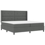 vidaXL Lit coffre avec matelas Gris foncé 200x200 cm Tissu