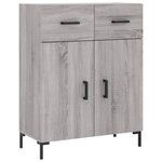 vidaXL Buffet haut Sonoma gris 69 5x34x180 cm Bois d'ingénierie