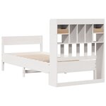 vidaXL Lit bibliothèque sans matelas blanc 90x200cm bois de pin massif