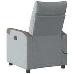 vidaXL Fauteuil de massage inclinable électrique gris clair tissu
