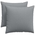 vidaXL Coussins de canapé 2 Pièces Gris clair 50 x 50 cm tissu