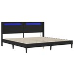 vidaXL Cadre de lit avec bandes LED Noir 200 x200 cm Simili cuir