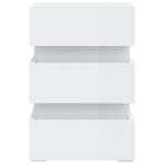 vidaXL Table de chevet à LED blanc brillant 45x35x67 cm