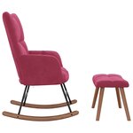 vidaXL Chaise à bascule avec repose-pied Rouge bordeaux Velours