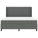 vidaXL Lit à ressorts avec matelas Gris foncé 180 x 200 cm tissu