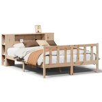 vidaXL Lit bibliothèque sans matelas 140x200 cm bois massif de pin