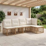 vidaXL Ensemble de canapés d'extérieur Naturel Polyester