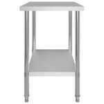 vidaXL Table de travail de cuisine avec étagère 120x60x150 cm Inox
