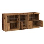 vidaXL Buffet avec éclairage LED Bois ancien 162x37x67 cm Bois reconstitué