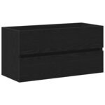 vidaXL Meuble Sous Lavabo avec tiroir Chêne noir 90 x 38.5 x 45 cm