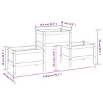 vidaXL Jardinière Noir 178 5x44x75 cm Bois massif de pin