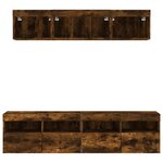 vidaXL Unités murales TV avec LED 5 Pièces chêne fumé bois d'ingénierie