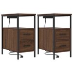 vidaXL Armoires de chevet 2 Pièces Chêne marron 30 x 48 x 61 cm