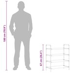 vidaXL Range-chaussures avec 4 étagères Métal et Tissu non tissé Noir