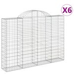 vidaXL Paniers à gabions arqués 6 Pièces 200x30x140/160 cm Fer galvanisé