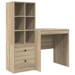 vidaXL Bureau avec rangement en chêne Sonoma et bois d'ingénierie