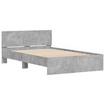 vidaXL Cadre de lit avec tête de lit et LED gris béton 140x200 cm