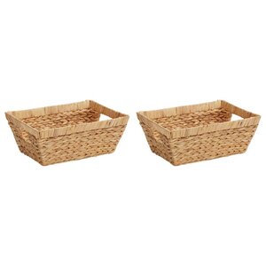 vidaXL Paniers de rangement 2 Pièces Naturel 38 x 28 x 15 cm