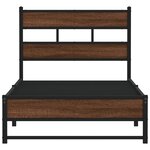 vidaXL Cadre de lit en métal sans matelas chêne marron 90x190 cm