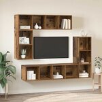 vidaXL Ensemble meuble TV 4 Pièces Bois ancien 37 x 37 x 142.5 cm