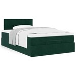 vidaXL Lit ottoman avec matelas vert foncé 120x190 cm velours