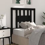 vidaXL Tête de lit Noir 81x4x100 cm Bois massif de pin
