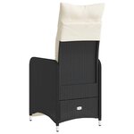 vidaXL Chaises inclinables de jardin lot de 2 et coussins noir rotin