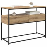 vidaXL Table console avec tiroir Chêne artisanal 100 x 40 x 75 cm