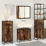 vidaXL Ensemble de mobilier de salle de bain avec tiroir Chêne fumé