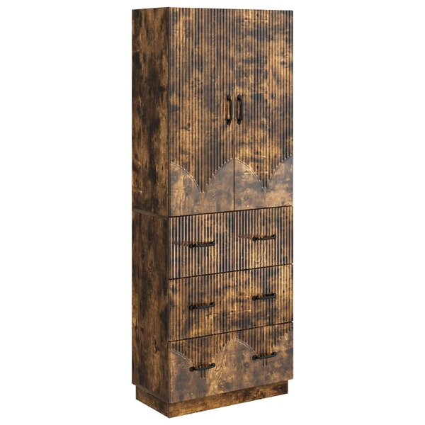 vidaXL Ensemble de Meubles 2 Pièces Chêne fumé 66 x 34 5 x 87 cm