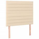 vidaXL Sommier à lattes de lit avec matelas Crème 120x200 cm Tissu
