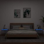 vidaXL Tables de chevet murales avec lumières LED 2 Pièces gris béton