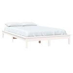vidaXL Cadre de lit sans matelas blanc 200x200 cm bois massif