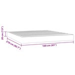 vidaXL Matelas de lit à ressorts ensachés noir 160x210x20 cm velours