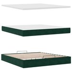 VidaXL Cadre de lit ottoman avec matelas vert foncé 180x200 cm velours