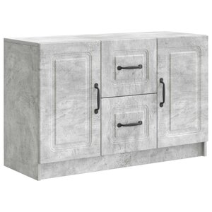 vidaXL Buffet Gris béton 89 x 34 5 x 57 cm Bois d'ingénierie