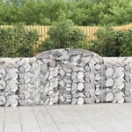 vidaXL Paniers à gabions arqués 8 Pièces 300x30x100/120 cm fer galvanisé