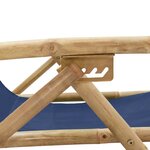 vidaXL Chaise de relaxation inclinable bleu marine bambou et tissu