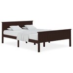 vidaXL Cadre de lit Marron foncé Bois de pin massif 120x200 cm