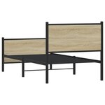 vidaXL Cadre de lit en métal sans matelas chêne sonoma 80x200 cm