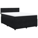 vidaXL Sommier à lattes de lit et matelas Noir 160x200 cm Velours