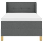 vidaXL Lit à Ressorts avec matelas Gris foncé 90 x 200 cm tissu