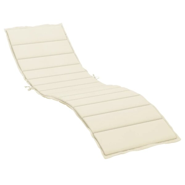 vidaXL Coussin de chaise longue crème 200x60x3 cm tissu oxford