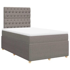 vidaXL Sommier à lattes de lit avec matelas Taupe 120x200 cm Tissu